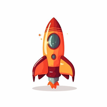 Rocket Cartoon. Generative AI