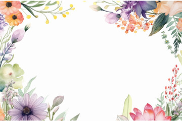 Floral border frame card template. Golden gradient on white background.Vector design illustration. for bunner, wedding card. Rectangle corners sides decoration.