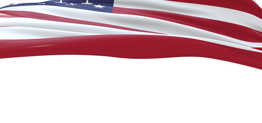 Proudly Flying: Vibrant 3D USA Flag Illustrates National Pride