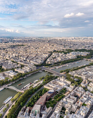 Panoramic view of Paris from the heights