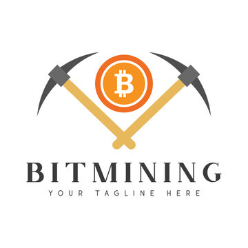 Bitcoin Mining Logo Design Cryptocurrency Mining Logotype