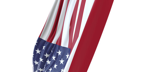 Obraz premium Dynamic National Symbol: 3D USA Flag Represents Strength and Freedom