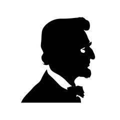 lincoln silhouette in profile - vector illustration