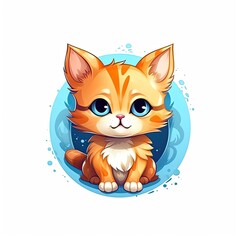 Obraz premium Cat cute character illustration. Generative AI