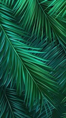 Striped of palm leaf, abstract green texture background. Generative AI