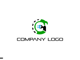 Modern abstract digital logo. typography, Creative Electrical logo and  Minimal technology   vector illustration logo.  symbol set for  artist, modern style Awesome logo in shape a template Mode flat.