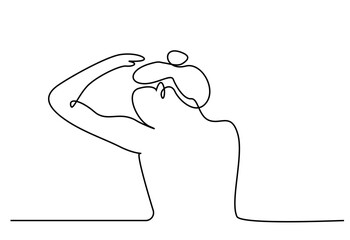 young woman cleaning armpit skin care lifestyle line art