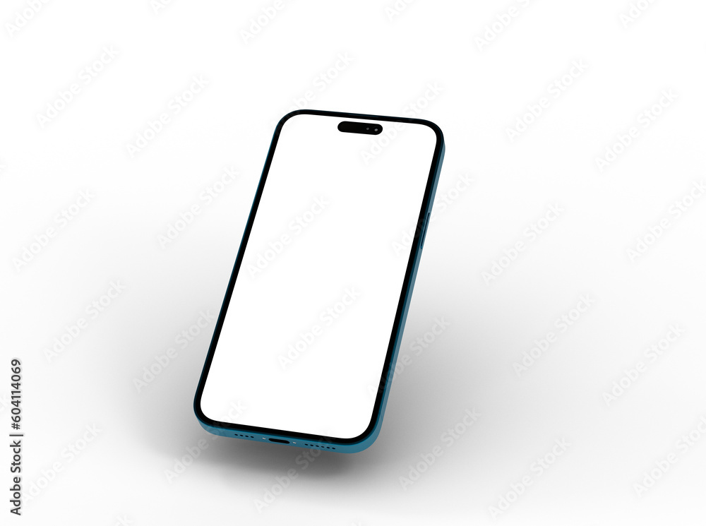 Poster Smartphone frame less blank screen. Mockup generic device.