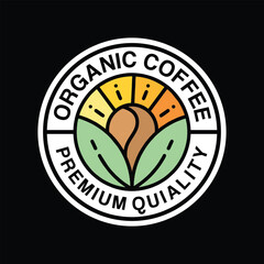 Organic Coffee Logo Vector Graphic Design illustration Badge Emblem Symbol and Icon