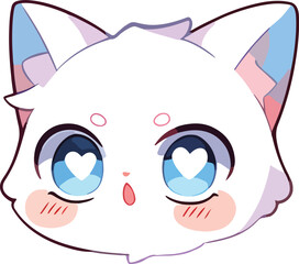 cute cat funnyface icon created with generative AI technology