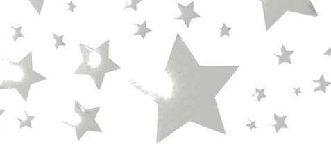 Obraz premium Silver stars of confetti. - png transparent