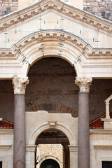 Detail of Peristil, ancient roman town square in Split, Croatia. 
