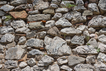 Background of stone wall texture. Old stone wall texture for background.