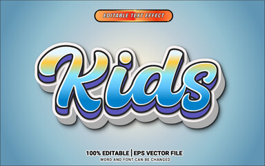 summer kids holiday text effect design