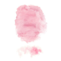 Fototapeta premium Set of two pink watercolor splashes. Hand drawn illustration isolated on white background. Abstract textures, banner for text, decoration elements.