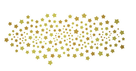 Banner with golden decoration. Festive border with falling glitter dust and stars.  (PNG transparent)