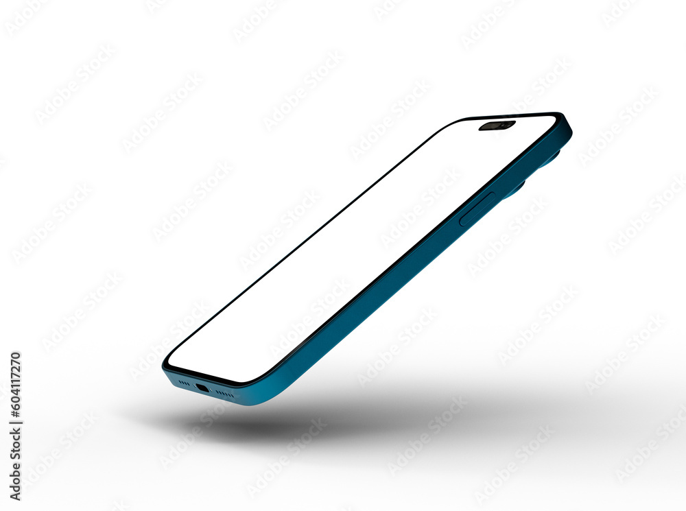 Poster mockup - smartphone frame less blank screen. mockup generic device. 3d