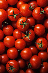 Beautiful stock photo of juicy tasty baby tomatoes close up.