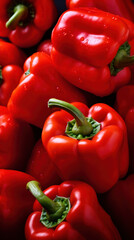Macro Photo food vegetable red bell pepper. Texture background ripe juicy big peppers. Product Image Vegetable Red Pepper