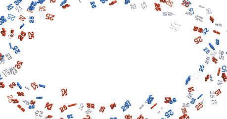 3d golden 25 years anniversary celebration with star background. 3d illustration.  - PNG transparent