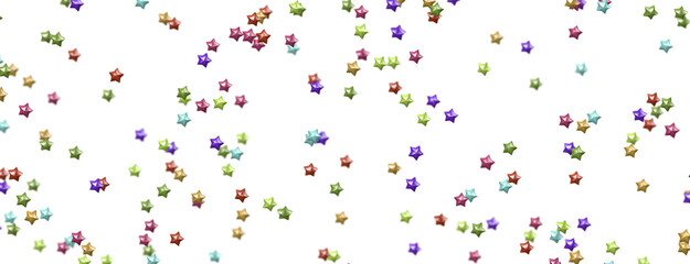 colourful  XMAS stars background, sparkle lights confetti falling. magic shining Flying christmas stars on night