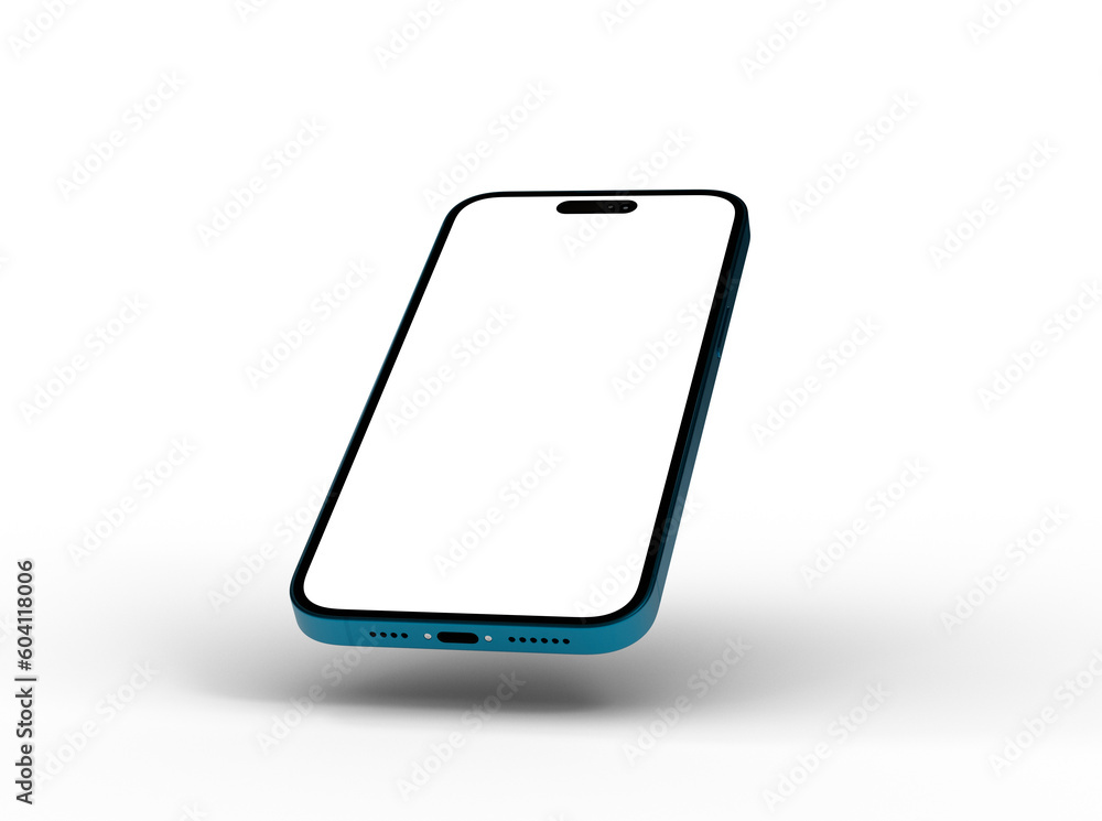 Poster smartphone frame less blank screen. mockup generic device. 3d