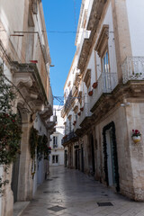 Fototapeta na wymiar Old Alleys in the little town of Martina Franca near Taranto, in Italy during Christmas Period