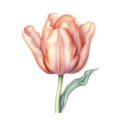 A Tulip Watercolor Clipart Illustration, made with generative AI