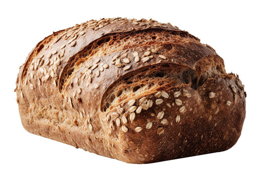 Multigrain bread on transparent background. Generative AI.