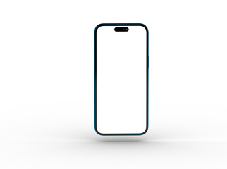 3d smartphone with blank screen isolated