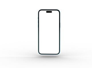 3d smartphone with blank screen isolated