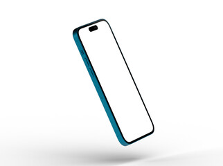 Modern glass smartphone hanging over the table