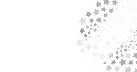 Silver stars falling from the sky. Abstract arc background. Glitter pattern for banner. - png transparent