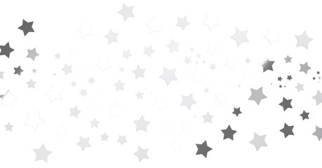 Silver stars falling from the sky. Abstract arc background. Glitter pattern for banner. - png transparent