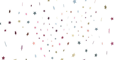 colorful  whirlwind of golden snowflakes and stars. New