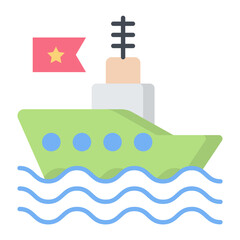 Military Ship Flat Icon