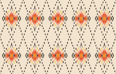 Ethnic abstract ikat art. Seamless pattern in tribal, folk embroidery, and Mexican style. Aztec geometric art ornament print. Design for carpet, wallpaper, clothing, wrapping, fabric, cover, textile.