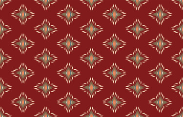 Ethnic abstract ikat art. Seamless pattern in tribal, folk embroidery, and Mexican style. Aztec geometric art ornament print. Design for carpet, wallpaper, clothing, wrapping, fabric, cover, textile.