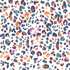 Multicolor Leopard Animal Skin Allover Pattern Design Artwork