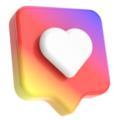 Like icon. 3D icon. 3D illustration.