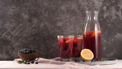 Blueberry mojito cocktail