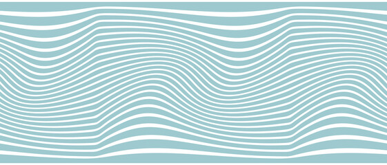 Abstract Geometric Seamless Vector Pattern. Light Blue Wavy Stripes isolated on a White Background. Irregular Infantile Style Waves. Opal Blue and White Groovy Retro Repeatable Striped Print. 