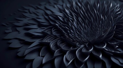 beautiful black petals, decorative black flowers, black flower wallpaper, awesome black flower, futuristic art style, amazing black flower decoration, by generative ai