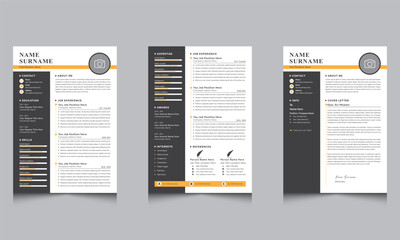Resume Design Layout and Template Set Modern CV Design