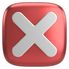 Fototapeta premium 3D close button. Cross sign. 3D illustration.