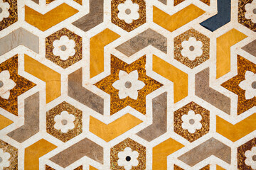 Taj Mahal geometric pattern background - 604125413