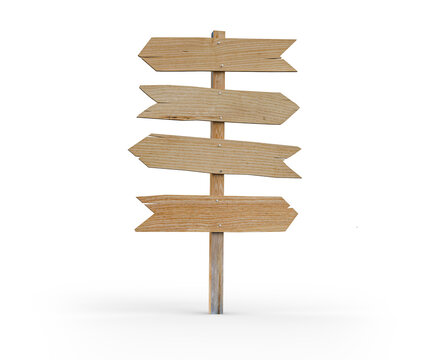 Naklejki Isolated wooden directional sign
