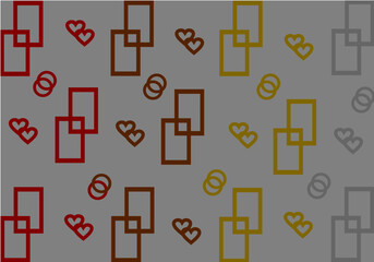 pattern with squares, love, and circle. simple design wallpaper. kids wallpaper, simple wallpaper.