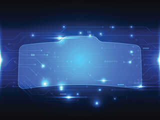 Obraz premium abstract blue power cyber digital technology futuristic background with copy space