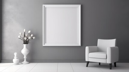 Sleek Elegance: Blank Frame in a Beautiful Modern Concept Room